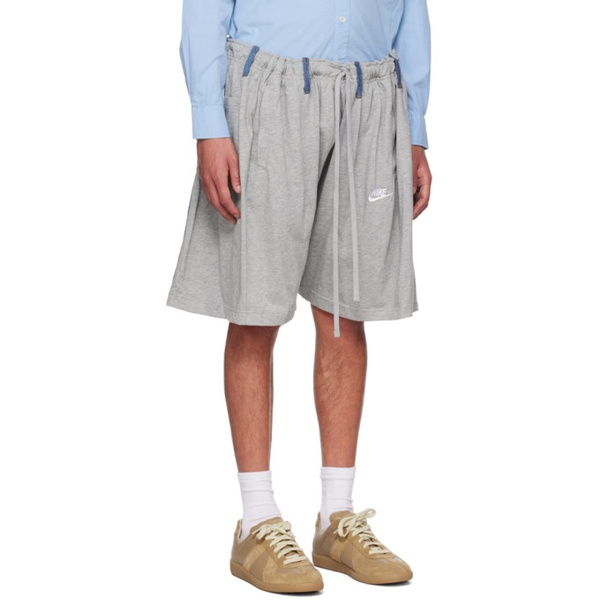  Bless Gray & Blue Overjogging Shorts 231852M193005