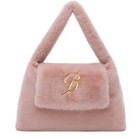 블루마린 Blumarine Pink Large-Size Flap & Logo Bag 241901F048000