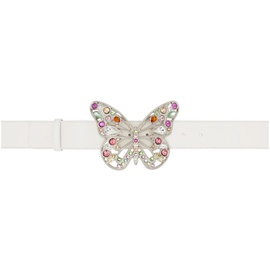 블루마린 Blumarine 오프화이트 Off-White Leather Butterfly Buckle Belt 241901F001015