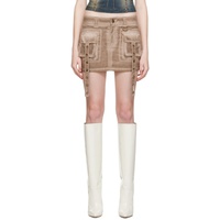블루마린 Blumarine Brown Strap Miniskirt 231901F090019