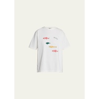 보디 Bode Fish Applique Cotton T-Shirt 4471024