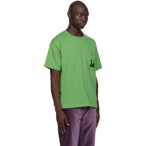  보디 Bode Green Swan T-Shirt 241169M213000