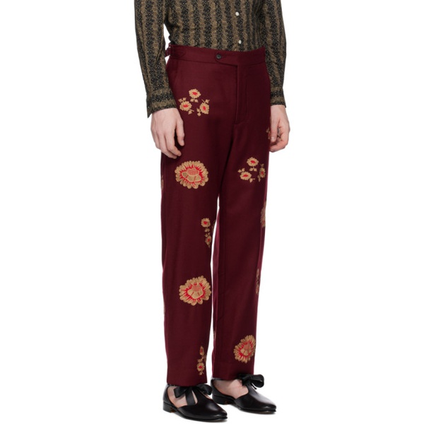  보디 Bode Burgundy Rococo Trousers 241169M191009