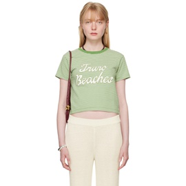 보디 Bode Green & 오프화이트 Off-White Truro Stripe T-Shirt 242169F110002