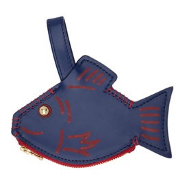 보디 Bode Navy Fish Coin Pouch 242169M171000