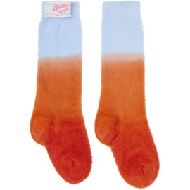Bonsai Blue & Orange Fluffy Socks 232945M220000