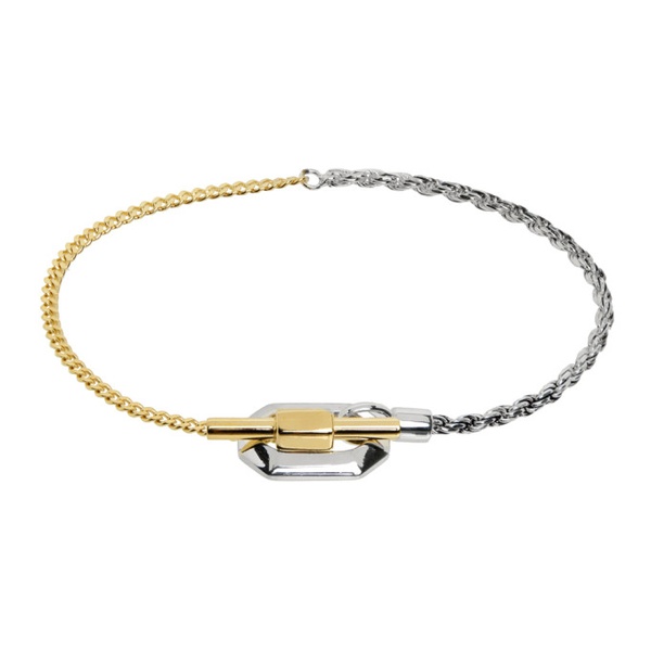 보테가베네타 보테가 베네타 Bottega Veneta Gold & Silver Facet Chain Bracelet 232798M142005