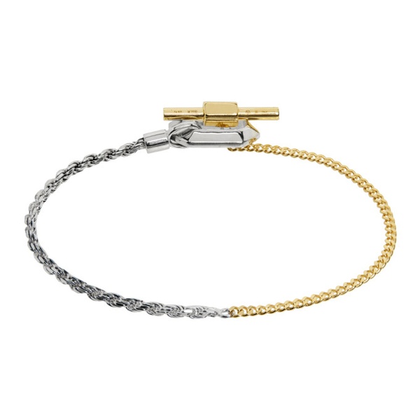 보테가베네타 보테가 베네타 Bottega Veneta Gold & Silver Facet Chain Bracelet 232798M142005