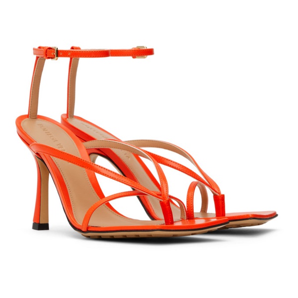 보테가베네타 보테가 베네타 Bottega Veneta Orange Stretch Strap Sandals 232798F125004