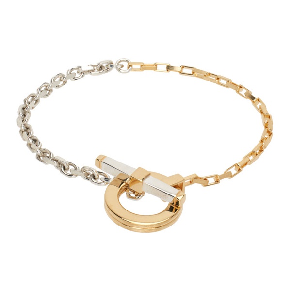 보테가베네타 보테가 베네타 Bottega Veneta Gold & Silver Key Chain Bracelet 232798M142007
