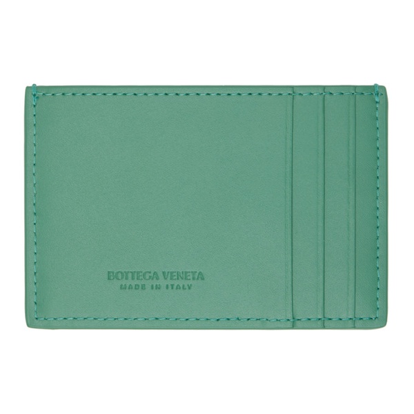 보테가베네타 보테가 베네타 Bottega Veneta Green Intreccio Card Holder 231798M163040