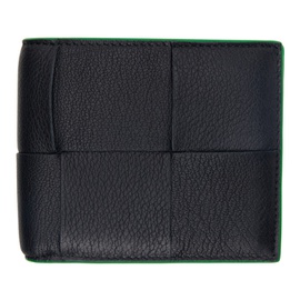 보테가 베네타 Bottega Veneta Black & Green Bi-Fold Wallet 231798M164036