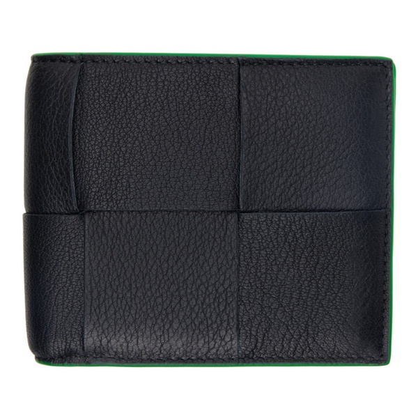 보테가베네타 보테가 베네타 Bottega Veneta Black & Green Bi-Fold Wallet 231798M164036