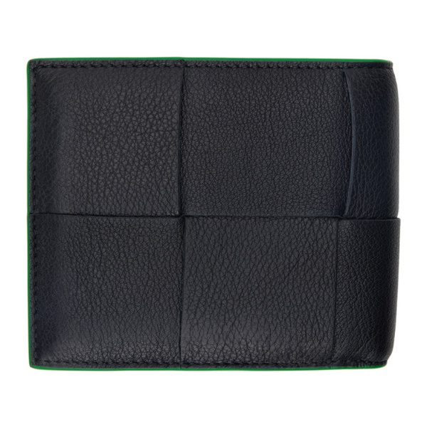 보테가베네타 보테가 베네타 Bottega Veneta Black & Green Bi-Fold Wallet 231798M164036