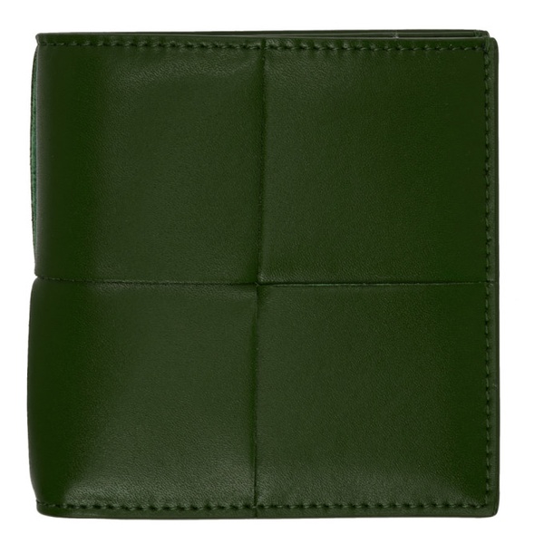 보테가베네타 보테가 베네타 Bottega Veneta Green Leather Bifold Wallet 231798M164019