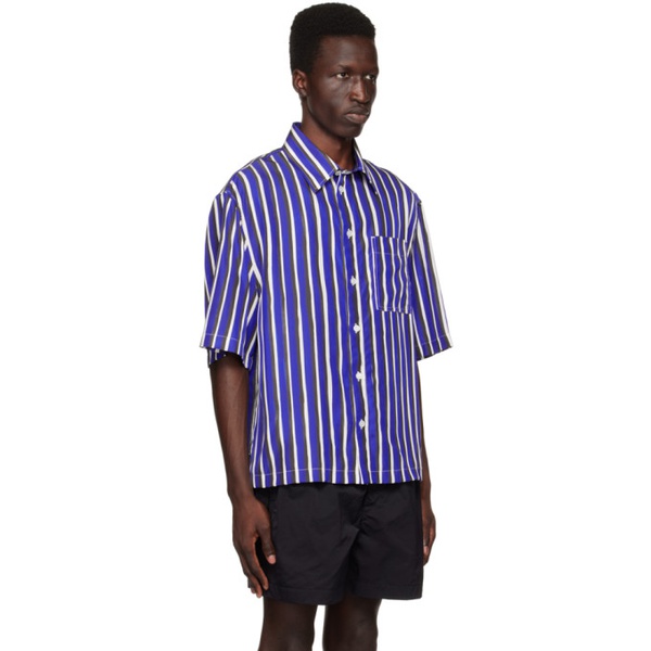 보테가베네타 보테가 베네타 Bottega Veneta Black & Blue Striped Shirt 231798M192002
