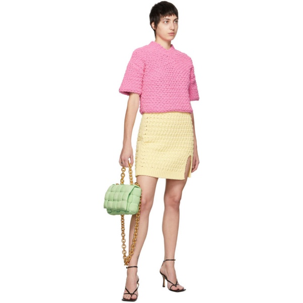 보테가베네타 보테가 베네타 Bottega Veneta Yellow Chenille Miniskirt 221798F090003