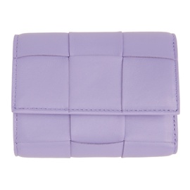 보테가 베네타 Bottega Veneta Purple Leather Trifold Wallet 222798F040005
