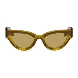 보테가 베네타 Bottega Veneta Brown Sharp Cat-Eye Sunglasses 241798F005023