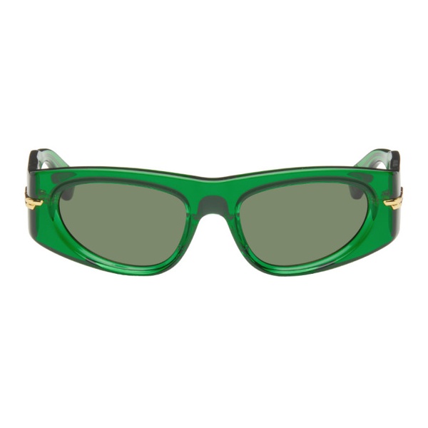 보테가베네타 보테가 베네타 Bottega Veneta Green Cat-Eye Sunglasses 241798M134017