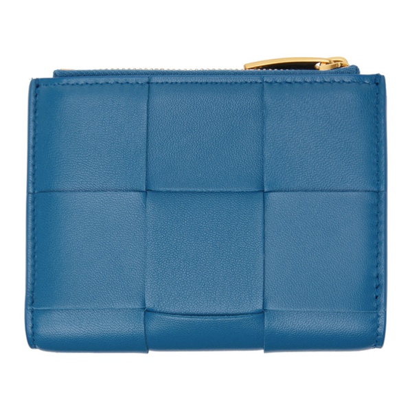 보테가베네타 보테가 베네타 Bottega Veneta Blue Small Cassette Bi-Fold Wallet 241798F040001