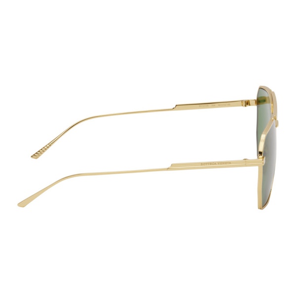 보테가베네타 보테가 베네타 Bottega Veneta Gold Bond Metal Half-Rim Aviator Sunglasses 242798F005034
