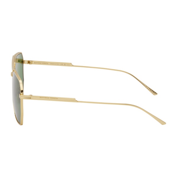 보테가베네타 보테가 베네타 Bottega Veneta Gold Bond Metal Half-Rim Aviator Sunglasses 242798F005034