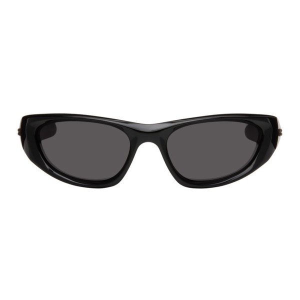 보테가베네타 보테가 베네타 Bottega Veneta Black Wraparound Sunglasses 242798M134002
