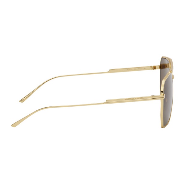 보테가베네타 보테가 베네타 Bottega Veneta Gold Classic Aviator Sunglasses 242798M134012