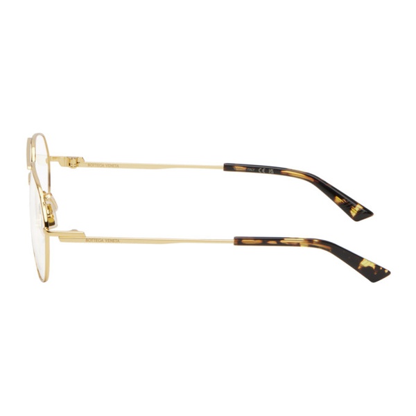 보테가베네타 보테가 베네타 Bottega Veneta Gold Aviator Glasses 242798M133003