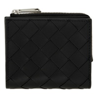 보테가 베네타 Bottega Veneta Black Intrecciato Bi-Fold Zip Wallet 241798M164005