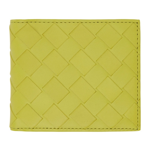 보테가베네타 보테가 베네타 Bottega Veneta Yellow Intrecciato Bifold Coin Pouch Wallet 221798M164096