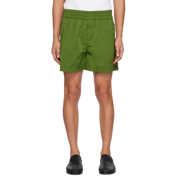 보테가베네타 보테가 베네타 Bottega Veneta Green Crinkled Shorts 231798M193001