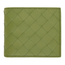 보테가 베네타 Bottega Veneta Green Intrecciato Bi-Fold Coin Purse Wallet 241798M164027
