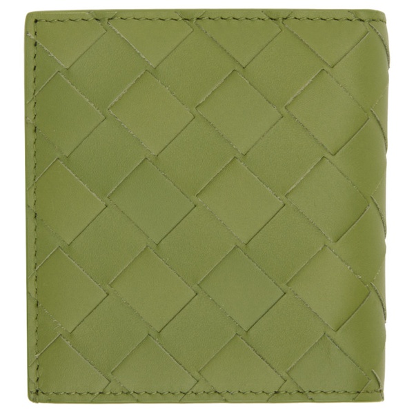 보테가베네타 보테가 베네타 Bottega Veneta Green Intrecciato Slim Bi-Fold Wallet 241798M164031