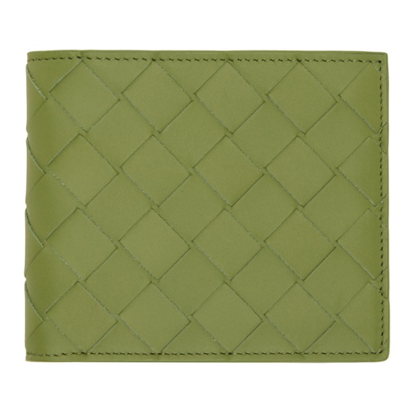 보테가베네타 보테가 베네타 Bottega Veneta Green Intrecciato Bi-Fold Wallet 241798M164032