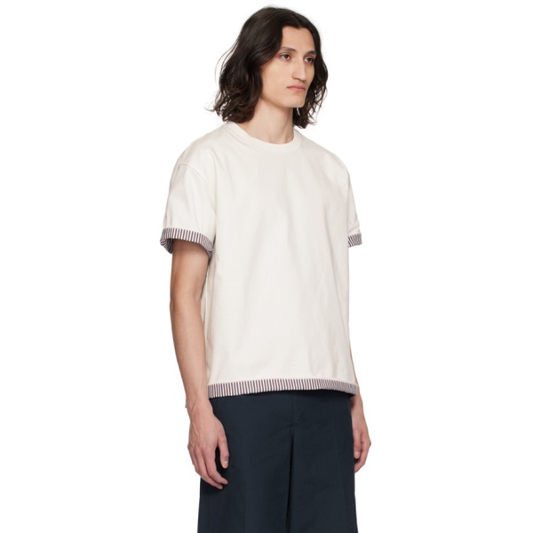 보테가베네타 보테가 베네타 Bottega Veneta White Double Layer T-Shirt 241798M213007