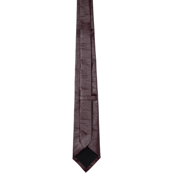 보테가베네타 보테가 베네타 Bottega Veneta Burgundy Shiny Leather Tie 241798M158004