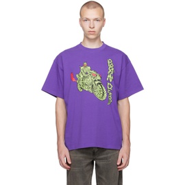 브레인 데드 Brain Dead Purple Goon Rider T-Shirt 231266M213012