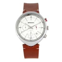 Breed MEN'S Tempest Chronograph Leather White Dial Watch BRD8601