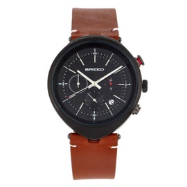Breed MEN'S Tempest Chronograph Leather Black Dial Watch BRD8606