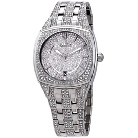 Bulova MEN'S Crystal Stainless Steel Crystal Pave Dial 96B296