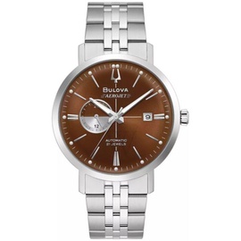 Bulova MEN'S Aerojet Chronograph Stainless Steel Brown Dial Watch 96B375