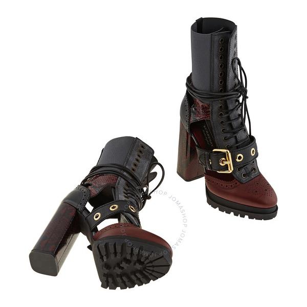 버버리 버버리 Burberry Ladies Westmarsh Leather And Snakeskin Cutout Ankle Boots 4045482