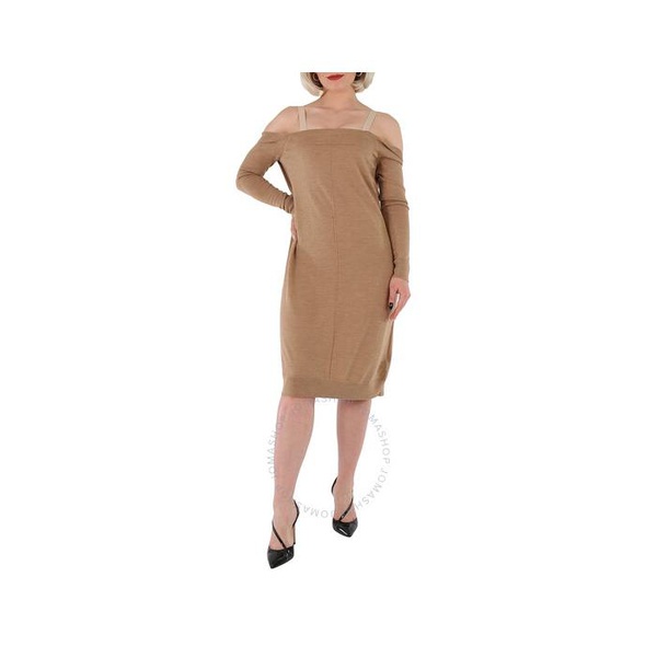 버버리 버버리 Burberry Ladies Biscuit Bra-Detail Long Sleeve Wool Dress 4566632