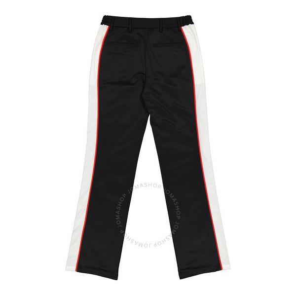 버버리 버버리 Burberry Black Mesh Striped Jersey Tailored Trousers 8021984
