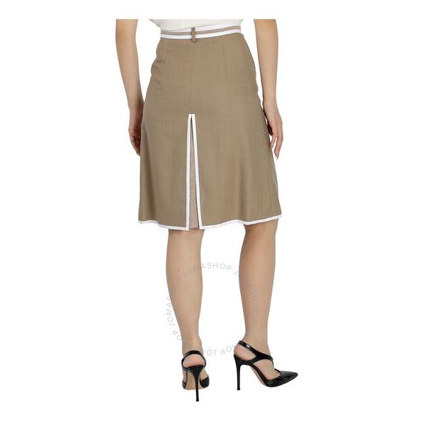 버버리 버버리 Burberry Wool Cashmere A-line Skirt With Box-pleat Detail 4564446