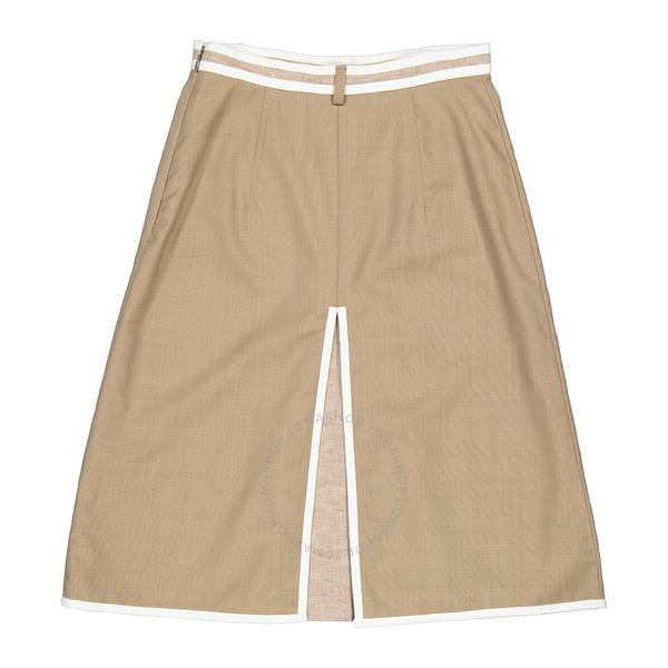 버버리 버버리 Burberry Wool Cashmere A-line Skirt With Box-pleat Detail 4564446