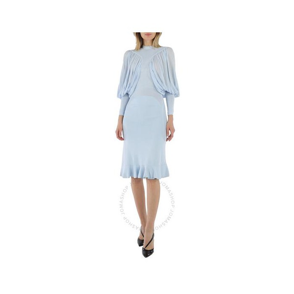 버버리 버버리 Burberry Ladies Pale Blue Puff-sleeve Jersey Dress 4564336
