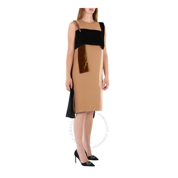 버버리 버버리 Burberry Silk And Velvet Strap Detail Dress 4560687